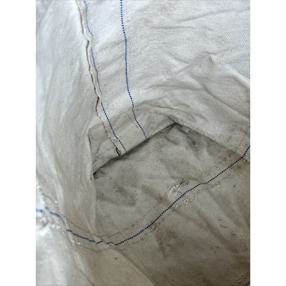 Vintage LL Bean Boat Tote Canvas Bag Distressed Sawtooth Crinkle Tag Maine White - Picture 12 of 16